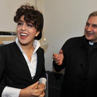 L'évêque Lucio Vallejo Balda et Francesca Chaouqui, experte en communication. [AFP - Umberto Pizzi]