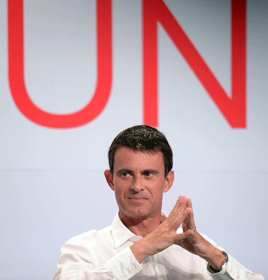 Manuel Valls à la fermeture de l'université socialiste d'été à La Rochelle. [AFP - Jean-Pierre Muller]