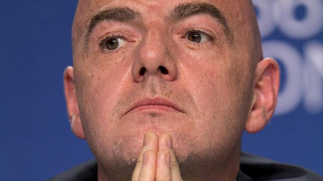 Infantino avait été élu le 26 février à la présidence de la FIFA, à Zurich. [Rebecca Blackwell]