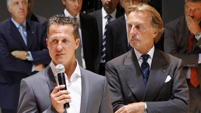 Luca di Montezemolo (à droite) avec Michael Schumacher en 2009. [Michael Probst]