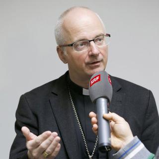 Mgr Charles Morerod mardi 26.01.2016 à Fribourg. [Keystone - Peter Klaunzer]