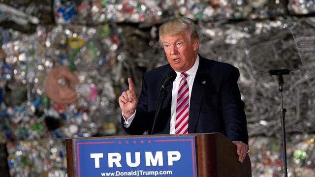 Donald Trump, lors d'un discours prononcé à Monessen, ville industrielle située en Pennsylvanie.