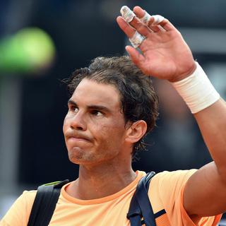 Rafael Nadal souffre du poignet. [keystone - EPA/Ettore ferrari]