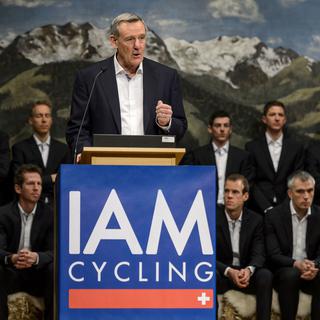 Michel Thétaz, patron de Iam Cycling. [AFP - Fabrice Coffrini]