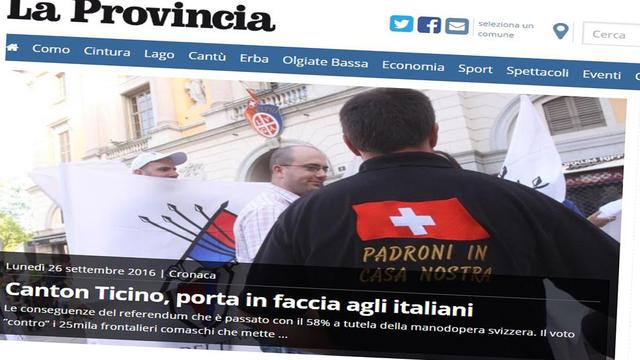 Capture d'écran de La Provincia di Como. [http://www.laprovinciadicomo.it/]