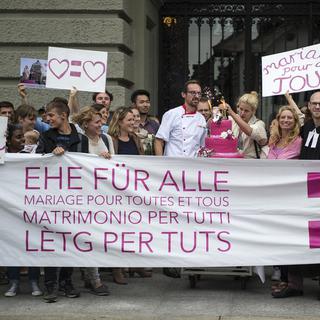 Une manifestation pour le mariage pour tous à Berne en septembre 2015.