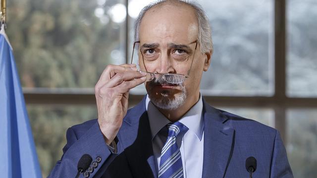 Le chef de la délégation du gouvernement syrien Bachar al-Jaafari. [Salvatore Di Nolfi]