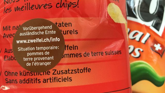 Les producteurs de chips suisses sont contraints à une importation temporaire de patates. [RTS]