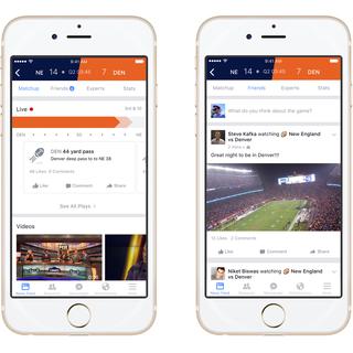 Facebook a annoncé le lancement de Sports Stadium, un suivi des évènements sportifs en direct. [Keystone - Facebook via AP]