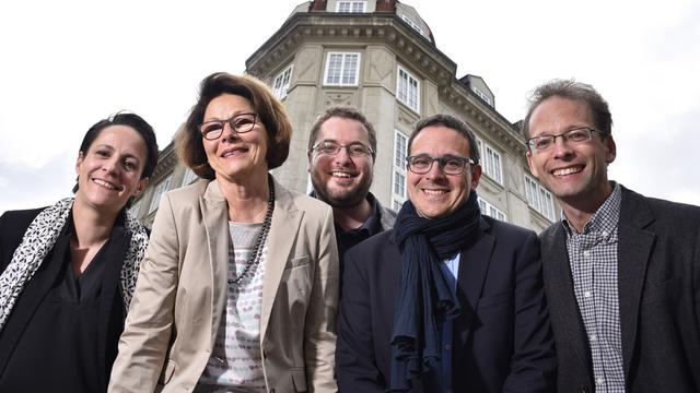 Les 5 élus du Conseil communal de La Chaux-de-Fonds [keystone - Christian Brun]