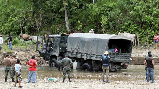 Certaines régions sont difficiles d'accès par les secours. [EPA/Keystone - Jose Jacome]