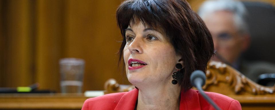 Doris Leuthard a répondu aux critiques du PS bâlois au sujet de Fessenheim. [keystone - Manuel Lopez]