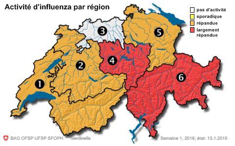 L'état de surveillance de la grippe sur le site de l'OFSP. [OFSP]