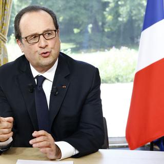François Hollande lors de son interview télévisée du 14 juillet. [Pool/AFP - Francois Mori]