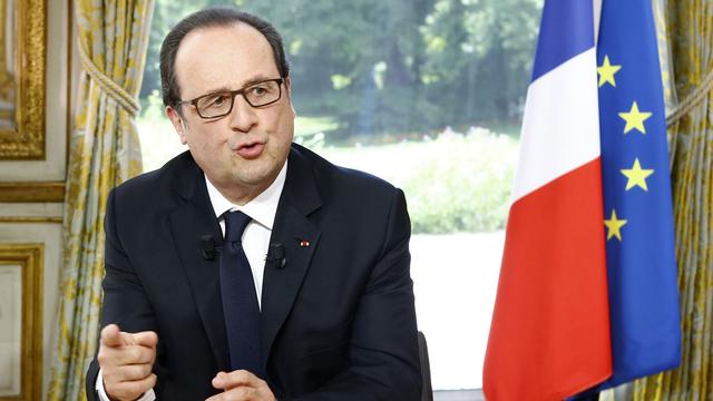 François Hollande lors de son interview télévisée du 14 juillet. [Pool/AFP - Francois Mori]