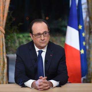 François Hollande, jeudi soir, lors de son intervention télévisée. [AFP - Stéphane de Sakutin]