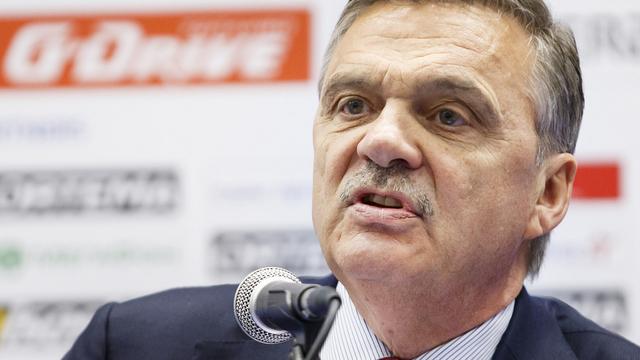 René Fasel, président de l'IIHF. [Keystone - Salvatore Di Nolfi]