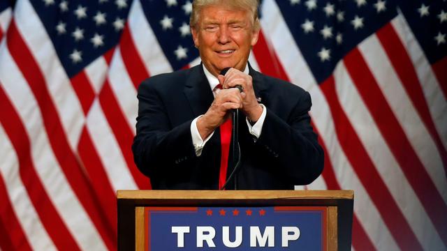 Donald Trump en campagne à Eugene, dans l'Oregon, le 11 mai. [Reuters - Jim Urquhart]