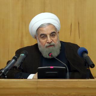 Hassan Rohani s'est exprimé au cours d'un conseil des ministres. [Présidence iranienne/AFP]