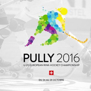Affiche du Championnat d’Europe U-20 de Rink-Hockey à Pully. [pully2016.ch]
