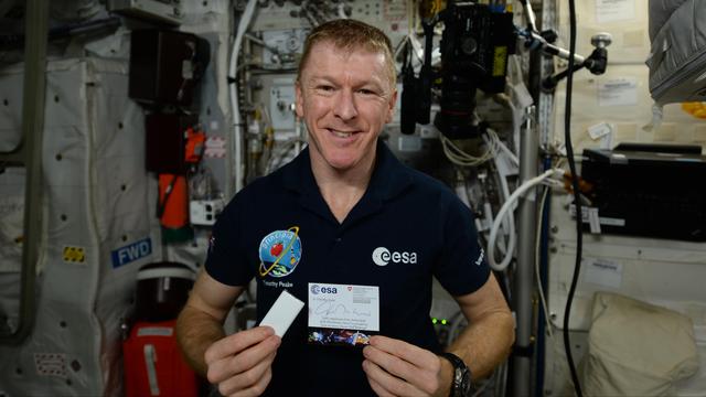 L'astronaute britannique Time Peake a fait parvenir une photo en guise de remerciement. [ESA]