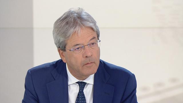 Paolo Gentiloni, ministre italien des Affaires étrangères, lors de l'entretien qu'il a accordé à la RTS.