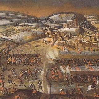 La première bataille de Villmergen, en 1656, qui opposa les cantons catholiques aux cantons réformés. [D.P.]