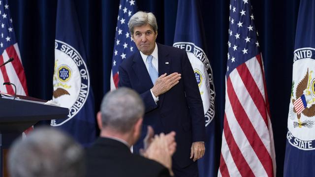 John Kerry au terme de son discours sur le conflit israélo-palestinien à Washington. [EPA/Keystone - Shawn Thew]