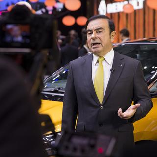 Le président du groupe Renault-Nissan Carlos Ghosn s'est exprimé à la veille de l'ouverture du Salon de l'Auto de Genève. [Keystone - Cyril Zingaro]