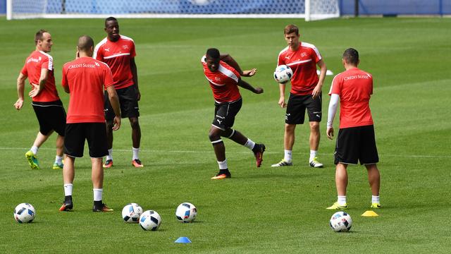 L'équipe de Suisse à l'entraînement à Montpellier, le 16 juin 2016. [AFP - Pascal Guyot]