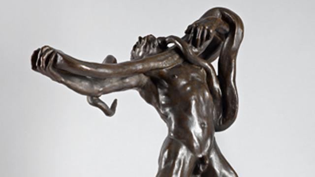 "L'Homme au serpent" d'Auguste Rodin (1887). Fonte, 69 x 55 x 29 cm. Don anonyme, 2015. [Musée cantonal des Beaux-Arts de Lausanne - Nora Rupp]