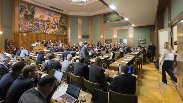 Le Grand Conseil valaisan photographié en avril 2015. [Dominic Steinmann]