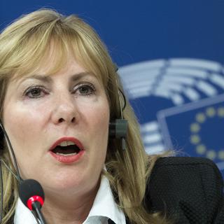 Janice Atkinson, eurodéputée membre du parti Ukip. [Yves Herman]
