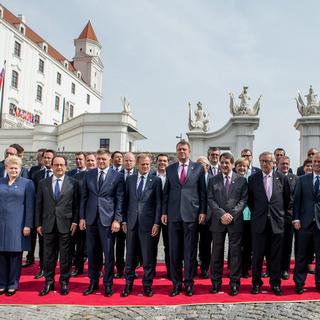 Les chefs d'Etats des 27 pays membres de l'UE, lors du sommet de Bratislava le 16 septembre. [Filip Singer]