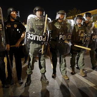La police de Baltimore lors des émeutes qui ont suivi le décès de Freddie Gray. [Keystone - AP Photo/Patrick Semansky]