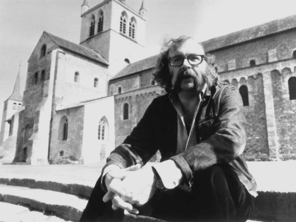 L'écrivain Jacques Chessex à Payerne en 1977. [RTS - Pascal Allamand]