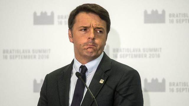 Le Premier ministre italien Matteo Renzi lors d'une conférence de presse après le sommet de Bratislava, le 16 septembre 2016. [Keystone - FILIP SINGER]