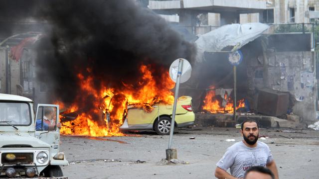 Une photo de l'attentat qui a frappé la ville de Tartous, diffusée par le régime syrien. [AP/Keystone - SANA]