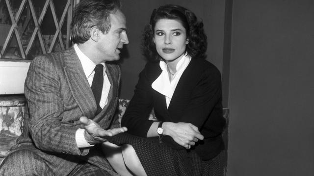 François Truffaut en compagnie de Fanny Ardant, Milan le 8 janvier 1982. [AFP]