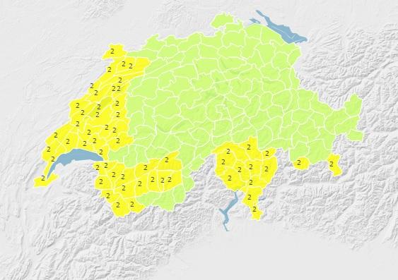 Alerte en cours en raison des chutes de neige, état au 12 février, 18h16.