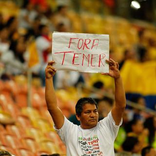 La propagande contre Michel Temer dans le cadre des Jeux olympiques agace à Rio. [EPA/Keystone - Raimundo Pacco]