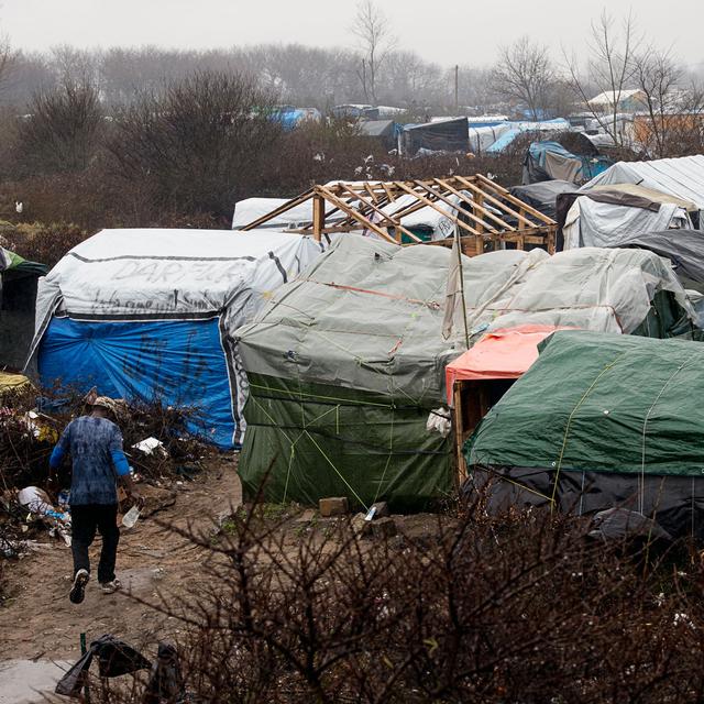 La "jungle" de Calais, en France, en février 2016. [AFP - Denis Charlet]