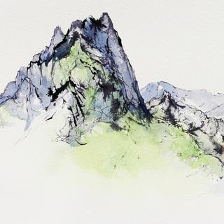 Les Alpes vues par l'artiste peintre Ji Young Demol Park, exposition dans le cadre du Festival Salamandre 2016. [festival-salamandre.net - DR]