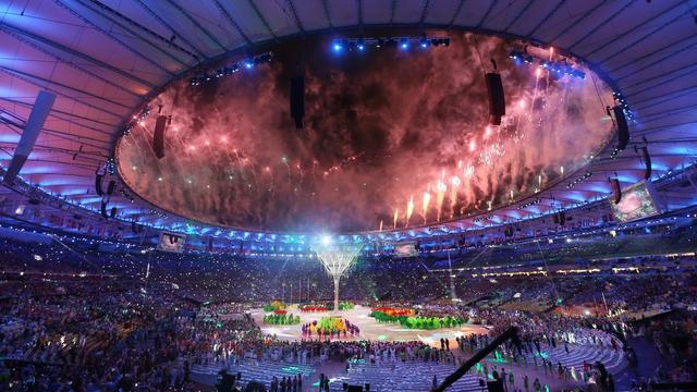 La cérémonie de clôture des Jeux olympiques d'été 2016 à Rio. [Keystone - Olivier Hoslet - EPA]