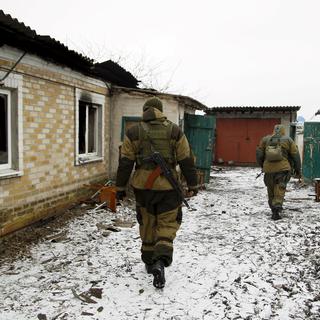 Des séparatistes pro-russes à Donetsk, en janvier 2016.