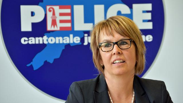 La ministre jurassienne de l’Intérieur Nathalie Barthoulot. [RTS - Gaël Klein]