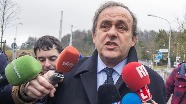 Michel Platini est allé plaider sa cause au siège de la FIFA lundi matin. [Keystone - Walter Bieri]