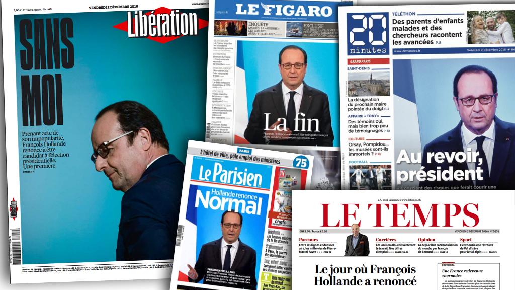 La presse revient sur l'annonce de François Hollande.