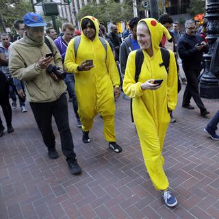 Des rassemblements de joueurs de Pokémon Go ont eu lieu aux Etats-Unis. [Keystone - Marcio Jose Sanchez]