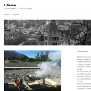 Printscreen de la page web du site d'informations parodiques "L'Alcazar". [lalcazar.ch]